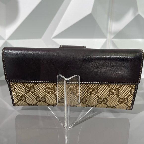 Authentic GUCCI GG Monogram Canvas Leather Heart Continental Full Length Wallet - Picture 6 of 15